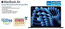 Incredible Connection MacBook Air 15 Inch M4.10 Core CPU 10 Core GPU offer