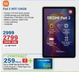 Incredible Connection Redmi Pad 2 WiFi 128GB offer