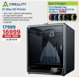 Incredible Connection Creality K1 Max 3D Printer offer