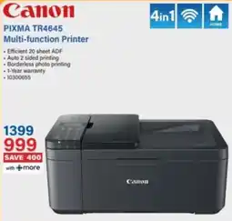 Incredible Connection Canon PIXMA TR4645 Multi-function Printer offer