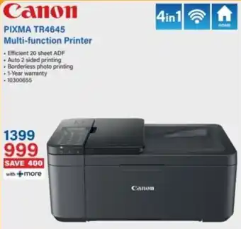 Incredible Connection Canon PIXMA TR4645 Multi-function Printer offer