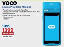 Incredible Connection Yoco Khumo Print Card Machine offer