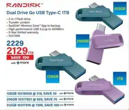 Incredible Connection SanDisk Dual Drive Go USB Type-C 1TB offer