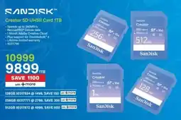 Incredible Connection SanDisk Creator SD UHSII Card 1TB offer