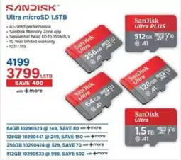 Incredible Connection SanDisk Ultra microSD 1.5TB offer
