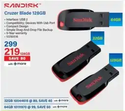 Incredible Connection SanDisk Cruzer Blade 128GB offer