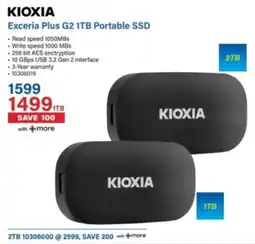 Incredible Connection Kioxia Exceria Plus G2 1TB Portable SSD offer