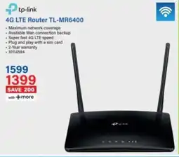 Incredible Connection Tp-link 4G LTE Router TL-MR6400 offer