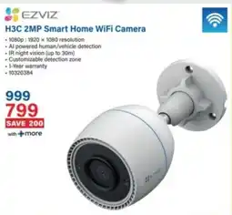 Incredible Connection Ezviz H3C 2MP Smart Home WiFi Camera offer
