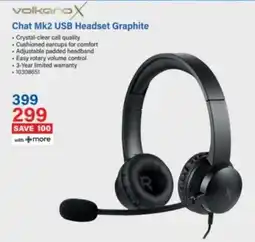 Incredible Connection VolkanoX Chat Mk2 USB Headset Graphite offer