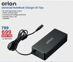 Incredible Connection Orion Universal NoteBook Charger 20 Tips offer