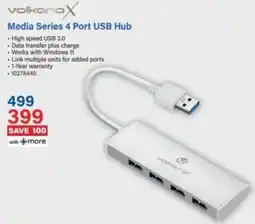 Incredible Connection VolkanoX Media Series 4 Port USB Hub offer