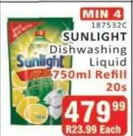 KitKat Cash and Carry SUNLIGHT Dishwashing Liquid 750ml Refill 20s offer