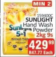 KitKat Cash and Carry SUNLIGHT Hand Wash Powder 2kg 9s offer