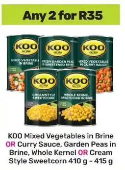Game KOO Mixed Vegetables, Garden Peas, Sweetcorn offer