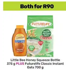 Game Little Bee Honey Squeeze Bottle 375 g PLUS Futurelife Classic Instant Oats 700 g offer