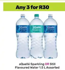 Game aQuellé Sparkling OR Still Flavoured Water 1.5 L Assorted offer