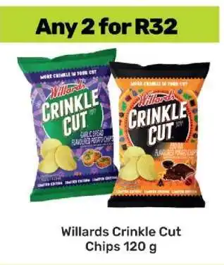 Game Willards Crinkle Cut Chips 120 g offer