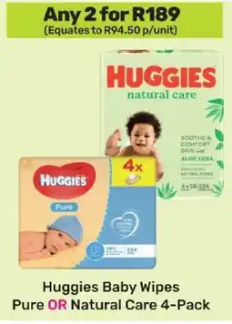 Game Huggies Baby Wipes Pure OR Natural Care 4-Pack offer
