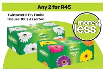 Game Twinsaver 2 Ply Facial Tissues 180s Assorted offer