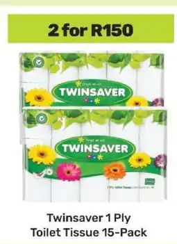 Game Twinsaver 1 Ply Toilet Tissue-15 Pack offer