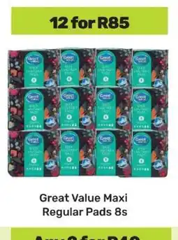 Game Great Value Maxi Regular Pads 8s offer