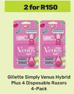 Game Gillette Simply Venus Hybrid Plus 4 Disposable Razors 4-Pack offer