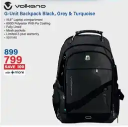 Incredible Connection Volkano G-Unit Backpack Black, Grey & Turquoise offer