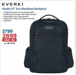 Incredible Connection Everki Studio 15" Eco MacBook Backpack offer