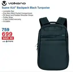 Incredible Connection Volkano Suave 15.6" Backpack Black Turquoise offer