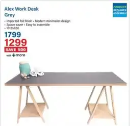 Incredible Connection Alex Work Desk Grey offer