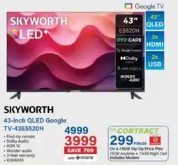 Incredible Connection Skyworth 43-inch QLED Google TV offer