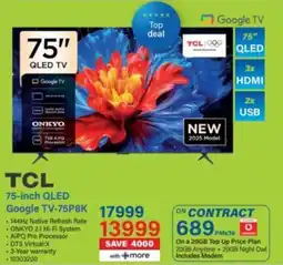 Incredible Connection TCL 75-inch QLED Google TV offer