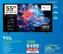 Incredible Connection TCL 55-inch 4K UHD Google TV-55P6K offer