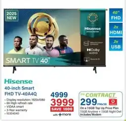 Incredible Connection Hisense 40-inch Smart FHD TV-40A4Q offer
