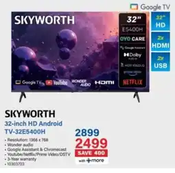 Incredible Connection Skyworth 32-inch HD Android TV-32E5400H offer