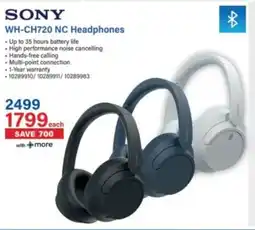 Incredible Connection Sony WH-CH720 NC Headphones offer