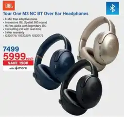Incredible Connection JBL Tour One M3 NC BT Over Ear Headphones offer