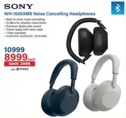 Incredible Connection Sony WH-1000XM6 Noise Cancelling Headphones offer