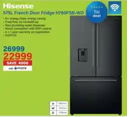 Incredible Connection Hisense French Door Fridge H760FSB-WD offer