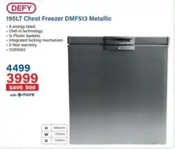 Incredible Connection Defy Chest Freezer DMF513 Metallic offer