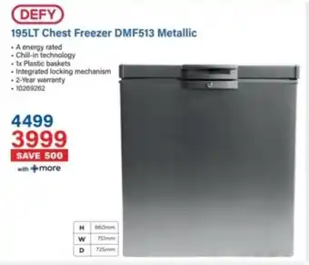Incredible Connection Defy Chest Freezer DMF513 Metallic offer