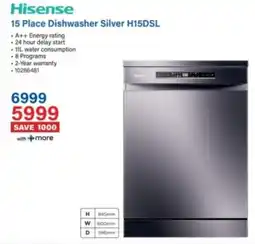 Incredible Connection Hisense 15 Place Dishwasher Silver H15DSL offer