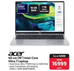 Makro Acer 40 cm (16”) Intel Core Ultra 7 Laptop offer