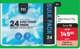 Makro m Toilet Tissue 2-Ply 24's offer