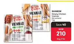 Makro Rainbow Simply Chicken Viennas offer