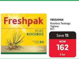 Makro FRESHPAK Rooibos Teabags Tagless 80's offer