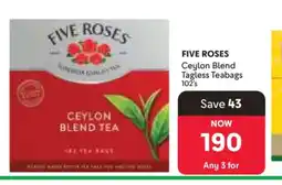 Makro FIVE ROSES Ceylon Blend Tagless Teabags 102's offer