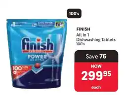 Makro FINISH All In 1 Dishwashing Tablets 100's offer