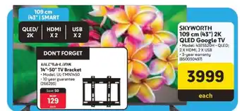 Makro SKYWORTH 109 cm (43”) 2K QLED Google TV offer